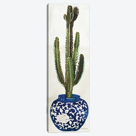 Cacti in Blue Pot II Canvas Print #SLD150} by Stellar Design Studio Canvas Wall Art