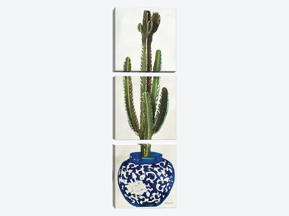Cacti in Blue Pot II by Stellar Design Studio 3-piece Art Print