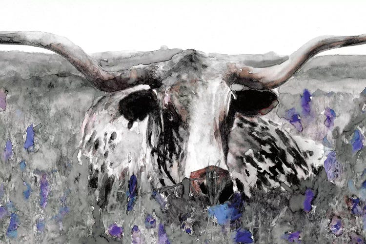 Longhorn in Flower Field by Stellar Design Studio wall art