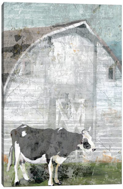 Barn with Cow Canvas Art Print - Stellar Design Studio