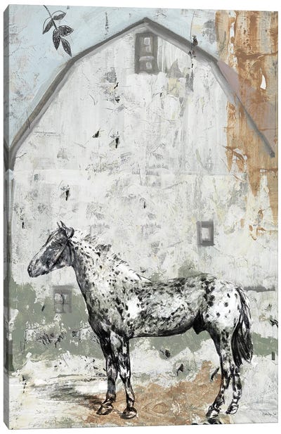 Barn with Horse Canvas Art Print - Stellar Design Studio