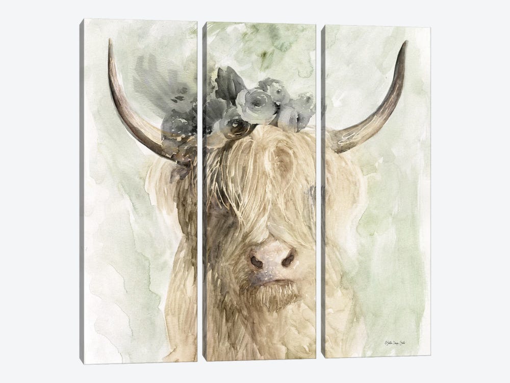 Cow and Crown I by Stellar Design Studio 3-piece Canvas Wall Art