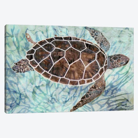 Sea Turtle Collage I Canvas Print #SLD193} by Stellar Design Studio Canvas Artwork