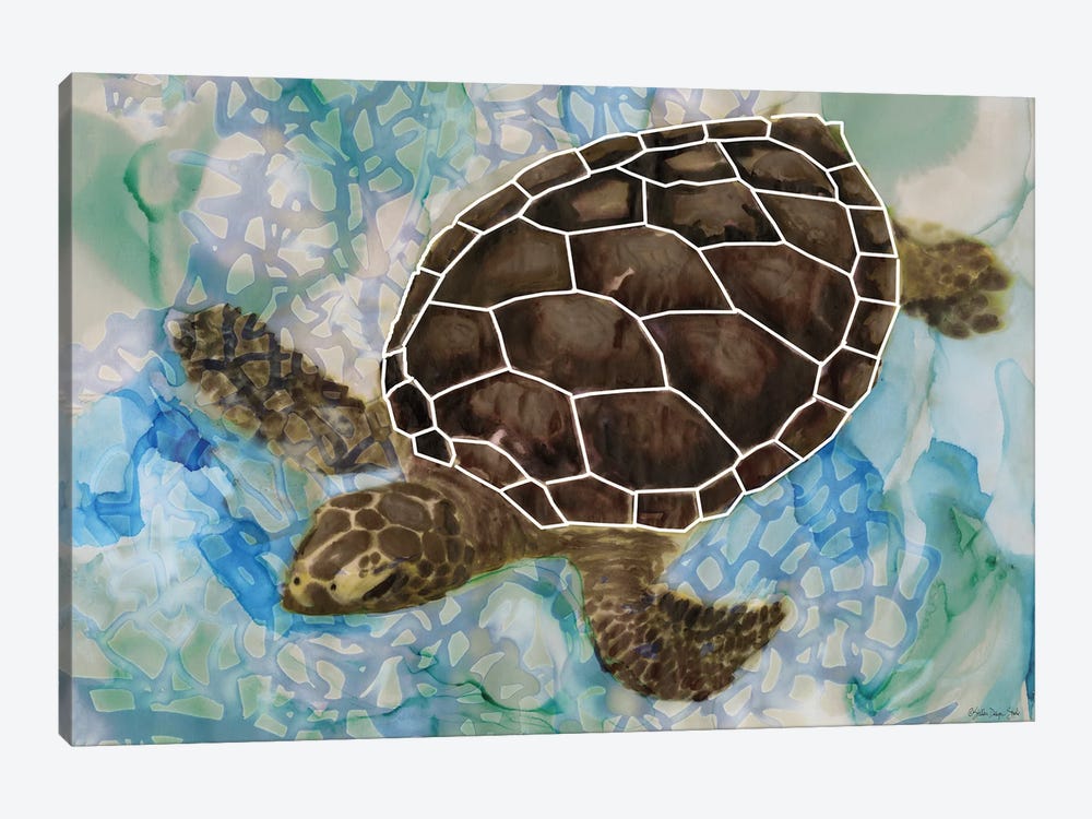 Sea Turtle Collage II by Stellar Design Studio 1-piece Canvas Art Print