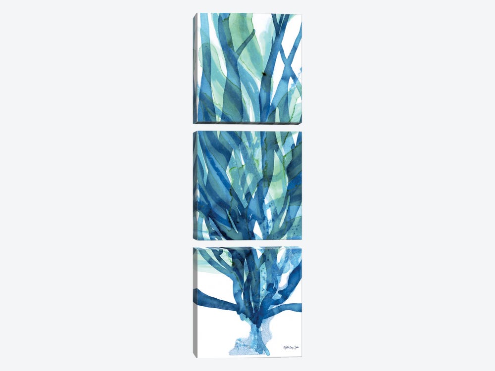 Soft Seagrass in Blue I by Stellar Design Studio 3-piece Canvas Print