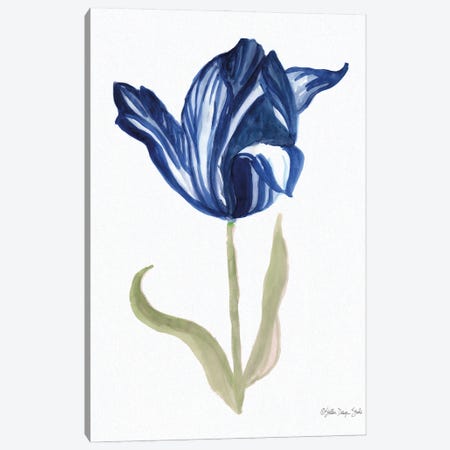 Blue Flower Stem I Canvas Print #SLD249} by Stellar Design Studio Canvas Art