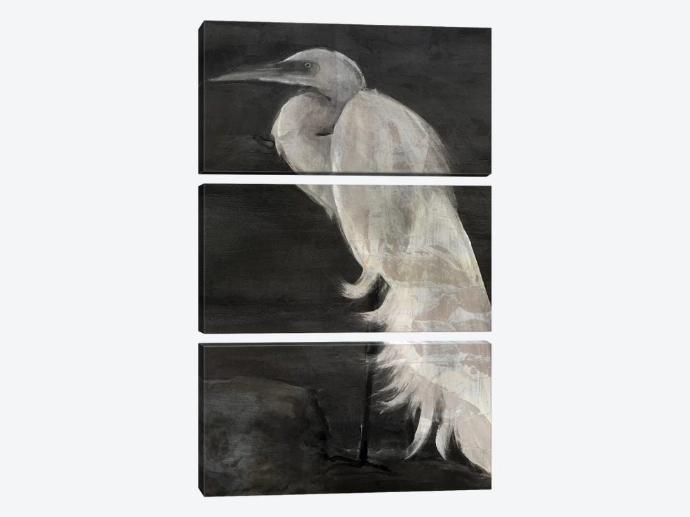 Textured Egret I by Stellar Design Studio 3-piece Canvas Print