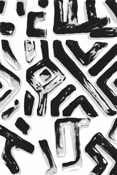 Black & White Patterns: African Textile Woodcut II by Stellar Design Studio