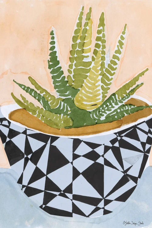 Geo Vase With Succulent