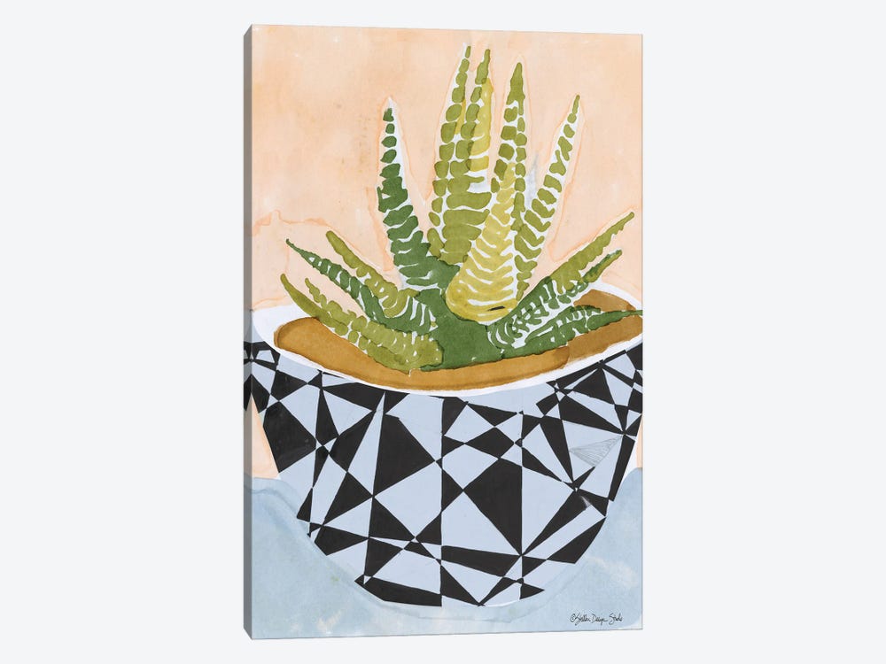 Geo Vase With Succulent by Stellar Design Studio 1-piece Canvas Art