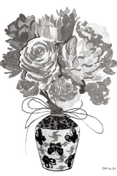 Black & White Florals: Gray Bouquet by Stellar Design Studio