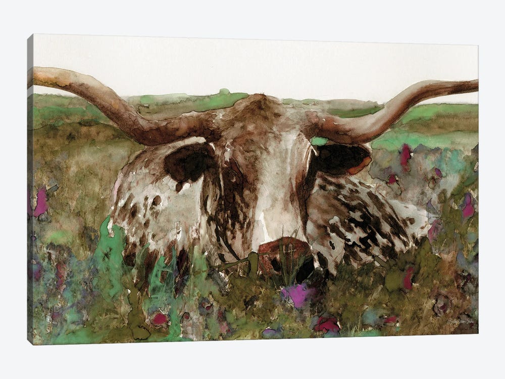 Texas Longhorn In Field by Stellar Design Studio 1-piece Art Print