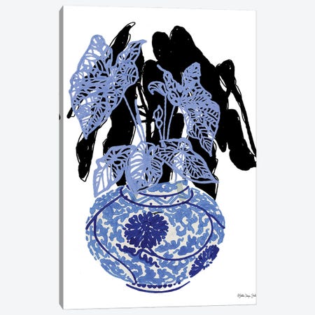 Tropical Plant In Blue Canvas Print #SLD371} by Stellar Design Studio Canvas Artwork
