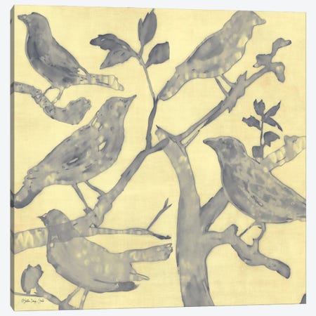 Yellow Gray Birds II Canvas Print #SLD374} by Stellar Design Studio Art Print