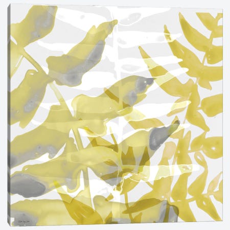 Yellow Gray Leaves I Canvas Print #SLD377} by Stellar Design Studio Canvas Print