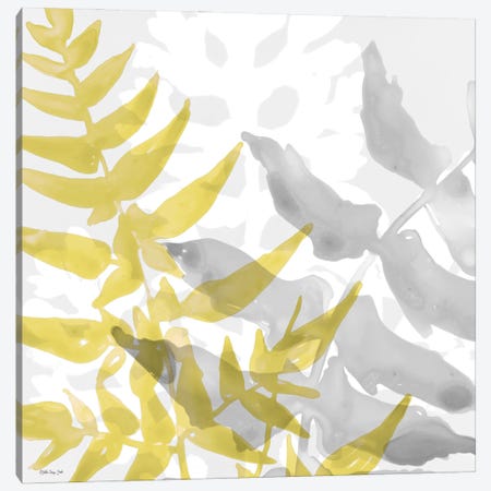 Yellow Gray Leaves II Canvas Print #SLD378} by Stellar Design Studio Canvas Art