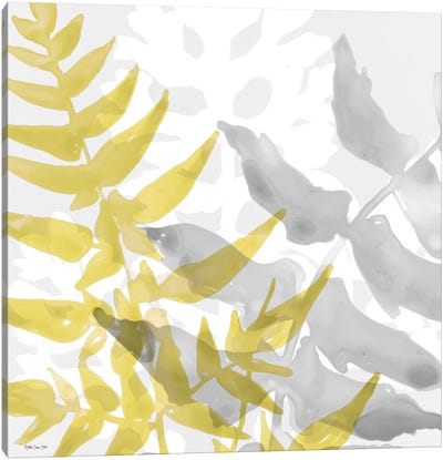 Yellow Gray Leaves II Canvas Art Print - Stellar Design Studio