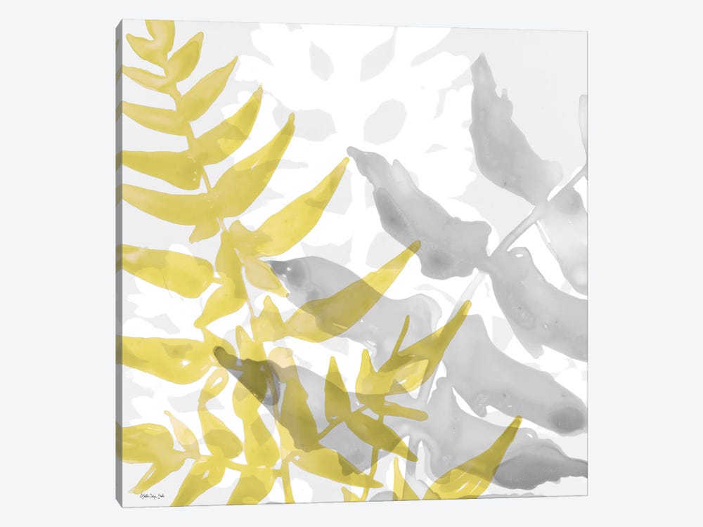 Yellow Gray Leaves II by Stellar Design Studio 1-piece Canvas Art