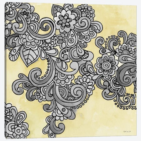 Yellow Gray Pattern I Canvas Print #SLD379} by Stellar Design Studio Canvas Art