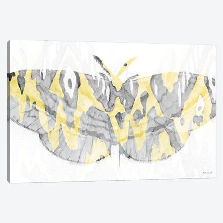 Yellow Gray Patterned Moth I Canvas Print #SLD381} by Stellar Design Studio Canvas Print