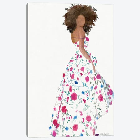 Floral Gown I Canvas Print #SLD469} by Stellar Design Studio Canvas Artwork