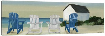 Beach Chairs Panorama Canvas Art Print - Stellar Design Studio