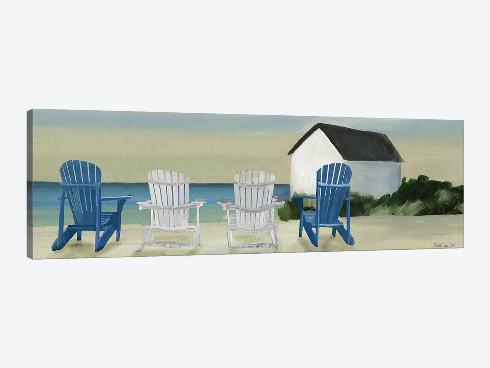 Beach Chairs Panorama by Stellar Design Studio 1-piece Canvas Artwork