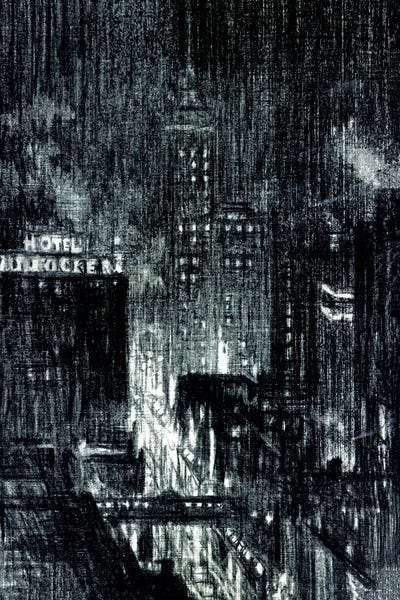 Black & White Cityscapes: Manhattan Night by Stellar Design Studio