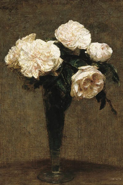 Botanical Still Life: Vintage Floral Vase by Stellar Design Studio