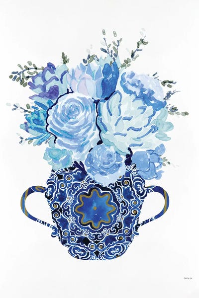 Stellar Design Studio - Framed Fine Art Prints: Delft Blue Blooms by Stellar Design Studio