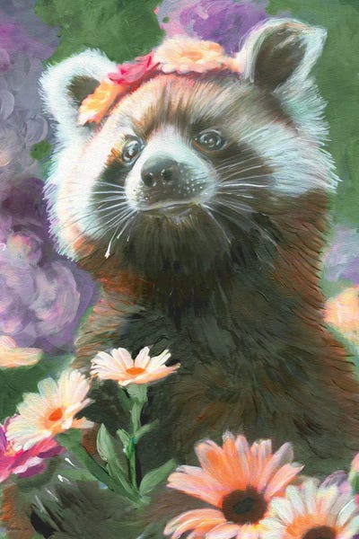 Stellar Design Studio - Framed Fine Art Prints: Floral Raccoon by Stellar Design Studio