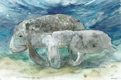 Manatee and Calf by Stellar Design Studio art print