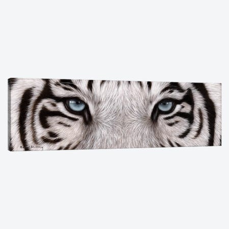 White Tiger Eyes Canvas Print #SLG54} by Rachel Stribbling Canvas Wall Art