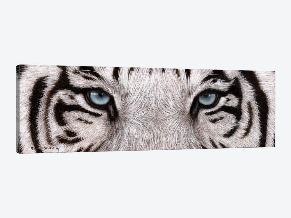 White Tiger Eyes by Rachel Stribbling 1-piece Art Print