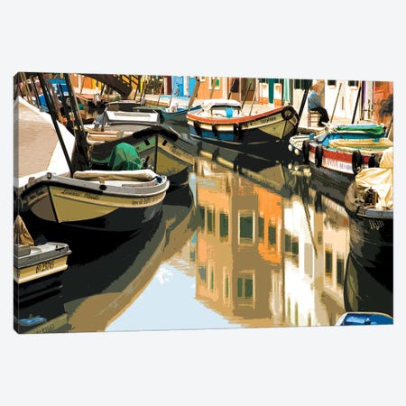 Burano Boats Canvas Print #SLK8} by Shelley Lake Canvas Print