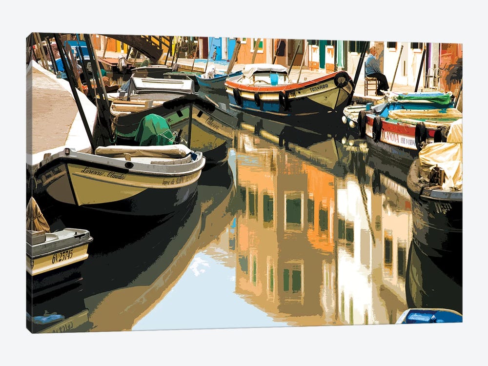 Burano Boats by Shelley Lake 1-piece Canvas Wall Art