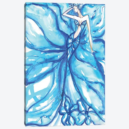 Blue Flower Girl Canvas Print #SLL20} by Sonia Stella Canvas Print