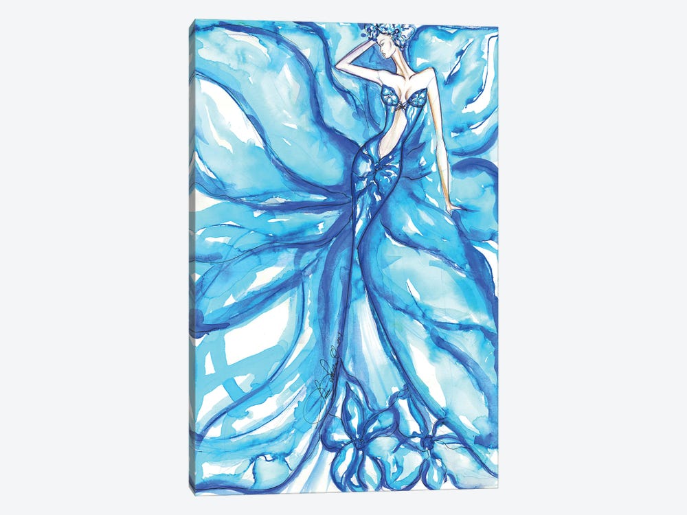 Blue Flower Girl by Sonia Stella 1-piece Canvas Print