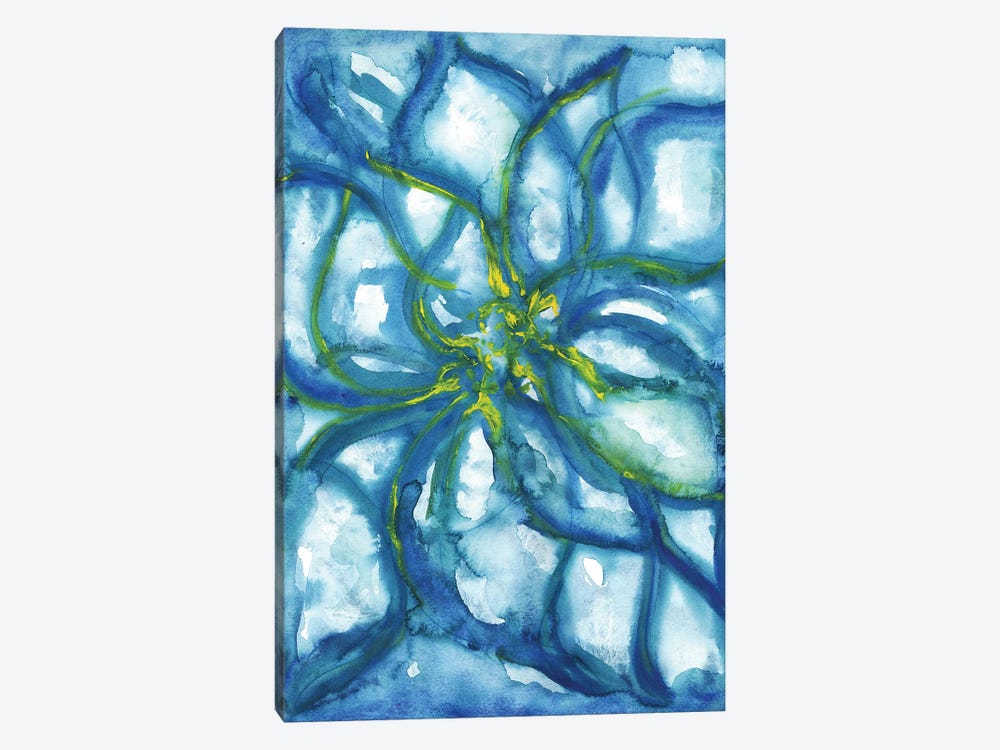 Blue Flowers Alone by Sonia Stella 1-piece Canvas Art