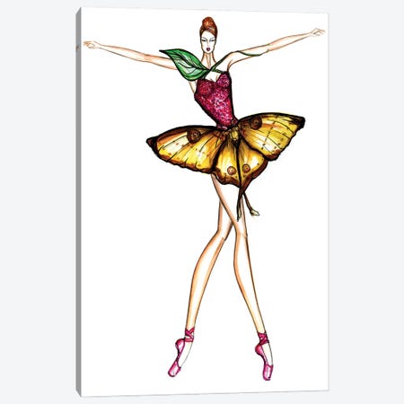 Butterfly Ballerina Canvas Print #SLL25} by Sonia Stella Canvas Art
