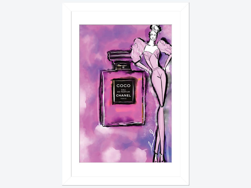 Sonia Stella Canvas Prints - Chanel Coco Pink ( Fashion > Hair & Beauty > Perfume Bottles art) - 26x18 in