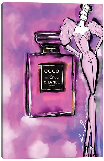 Chanel Coco Pink Canvas Art Print - Sonia Stella