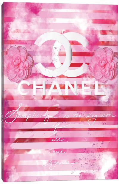 Chanel Quote Pink Canvas Art Print - Sonia Stella