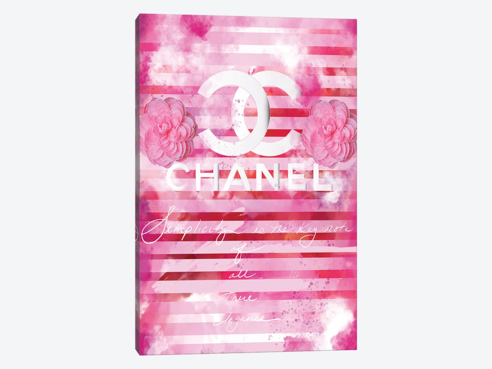 Chanel Quote Pink by Sonia Stella 1-piece Art Print