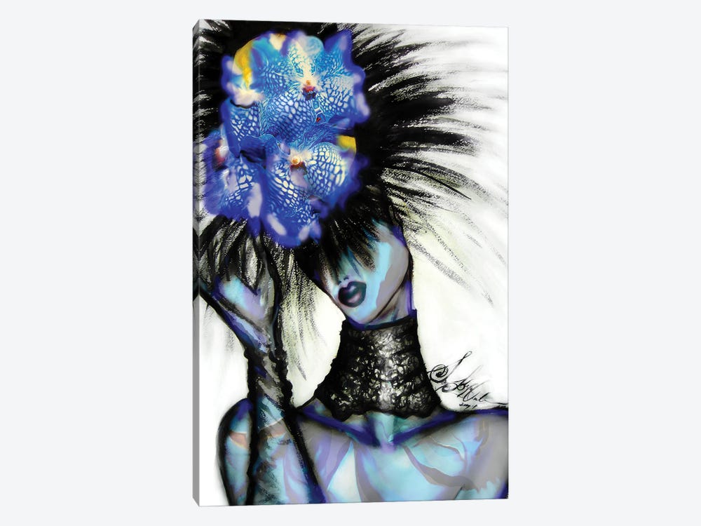 Girlwithtuliphat III by Sonia Stella 1-piece Canvas Artwork