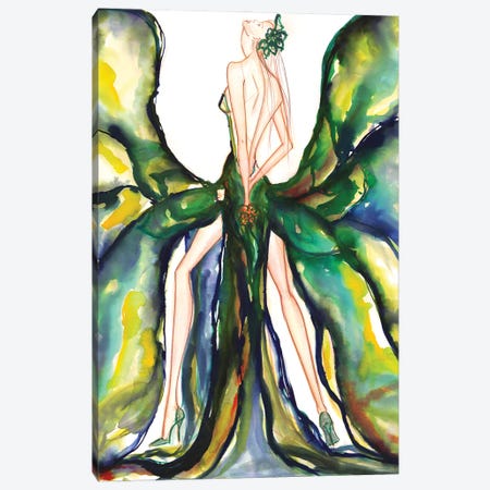 Green Magnolia Canvas Print #SLL46} by Sonia Stella Canvas Artwork