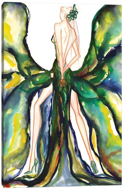 Green Magnolia Canvas Art Print - Sonia Stella
