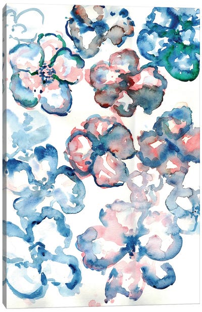 Large Floral Abstract Canvas Art Print - Sonia Stella