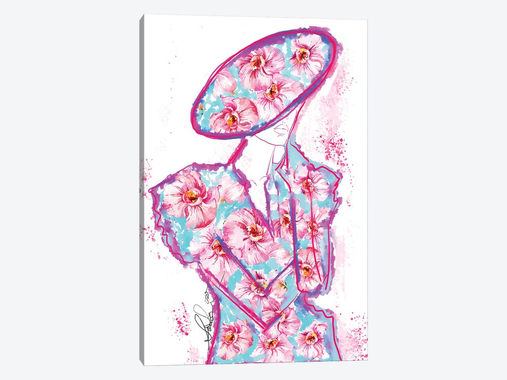 Abstract Orchid Fashion Art by Sonia Stella 1-piece Canvas Print