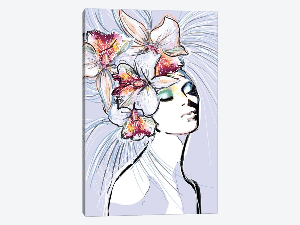Orchids III by Sonia Stella 1-piece Canvas Print